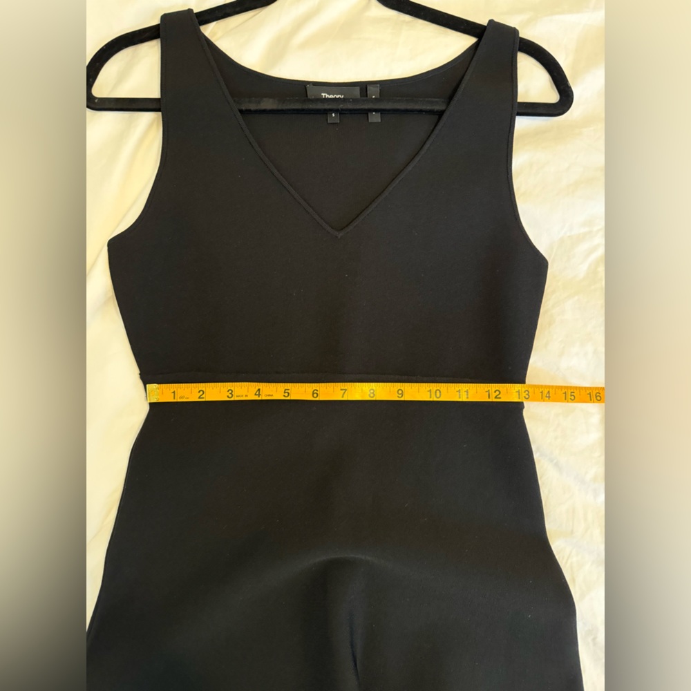 Theory Black V-Neck Midi Dress - Picture 7 of 9